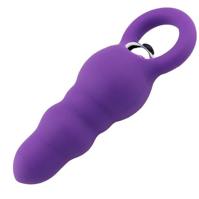 Purple Finger Sleeve Vibrating Silicone Anal Toy