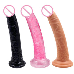 Colored Long Thin Dildo With Suction Cup