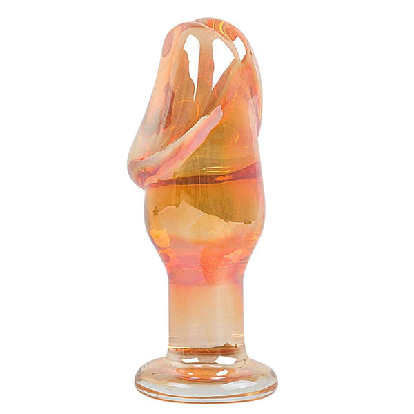 Cute Penis-Like Golden Glass Dildo