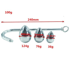 Metal Anal Hook With 3 Bead Sizes