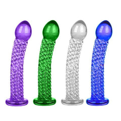 Scaly Stimulation Colored 7 Inch Glass Dildo