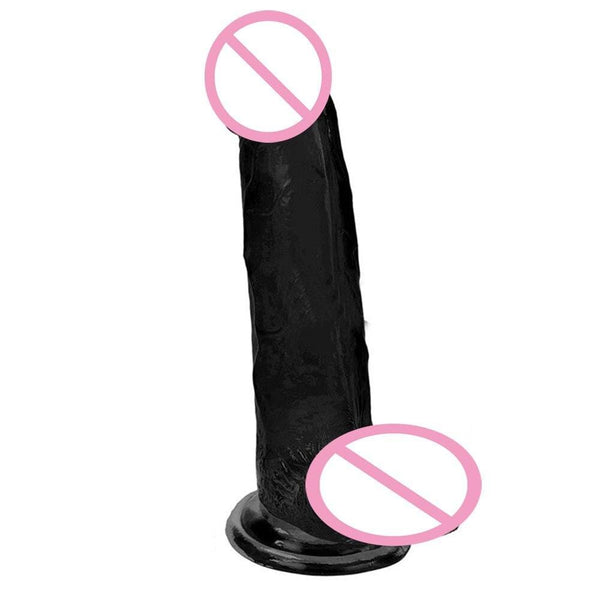 Black 8 Inch Mandingo Dildo With Balls and Suction Cup