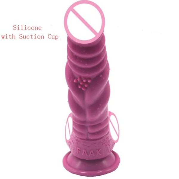 Winding Ribbed Stimulator 8 Inch Knot Dildo