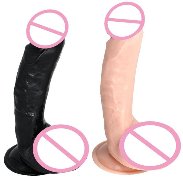 Big and Soft 8 Inch Dildo With Suction Cup and Balls