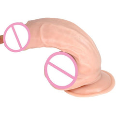 Big and Soft 8 Inch Dildo With Suction Cup and Balls