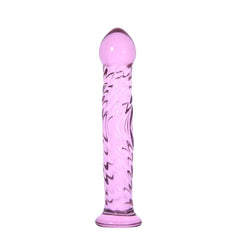 Glass Crystal Rose Pink Dildo