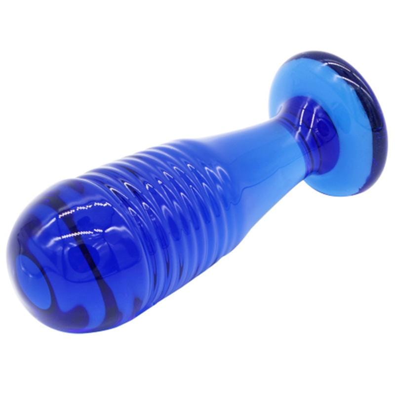 Tiny Baseball Bat Crystal Blue Dildo