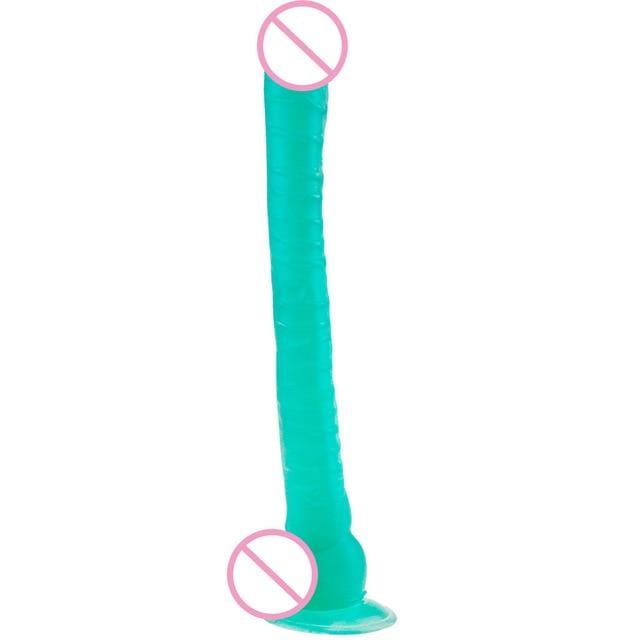 Lengthy 15 Inch G Spot Massager Green Dildo