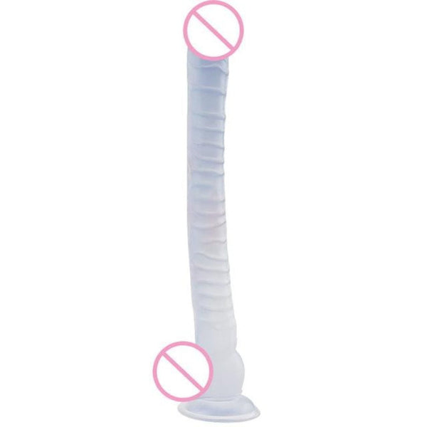 Lengthy 15 Inch G Spot Massager Clear Dildo