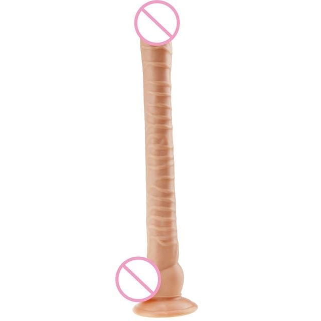 Lengthy 15 Inch G Spot Massager Brown Dildo