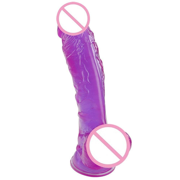 Pussy Filling Crystal Purple Dildo With Suction Cup