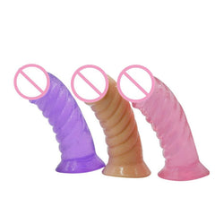 Cute Spiral Design Dildo With Suction Cup