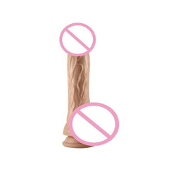 Realistic 8 Inch Silicone Suction Cup Dildo