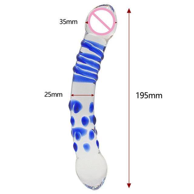 Curved Crystal 7 Inch Glass Dildo