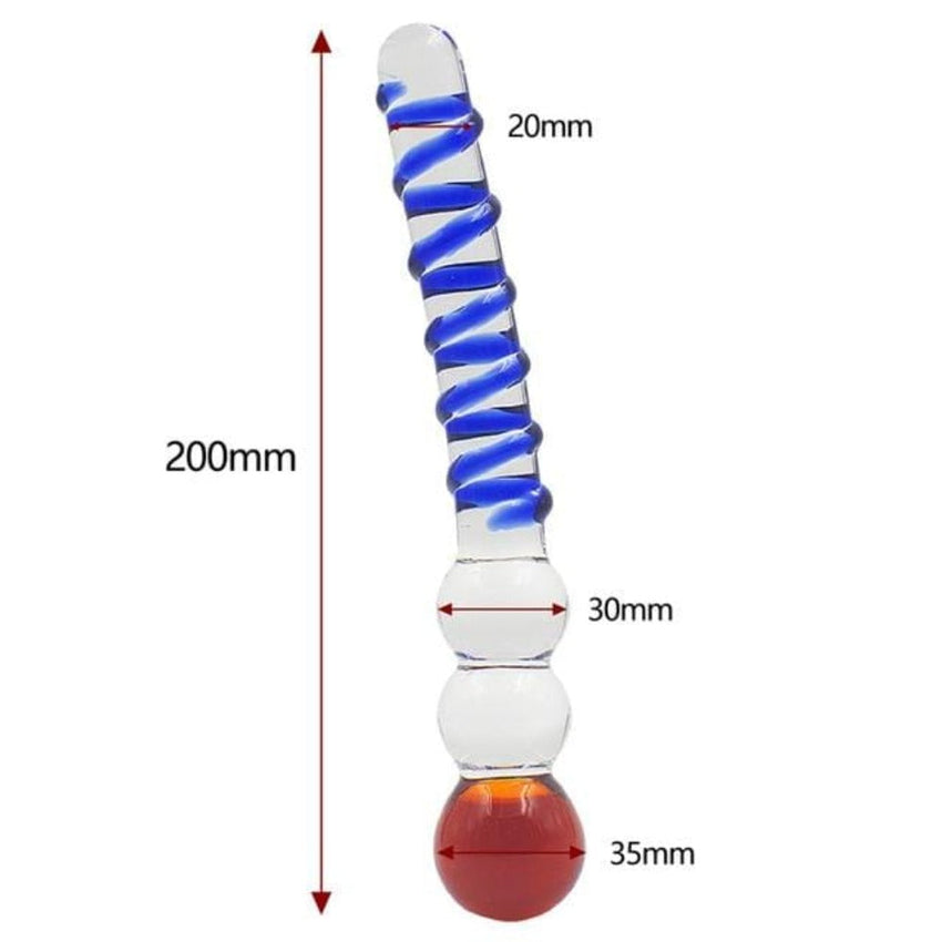 Colorful Glass Crystal Beaded Dildo