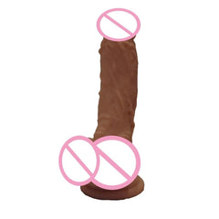 Textured Silicone Suction Cup Dildo With Testicles