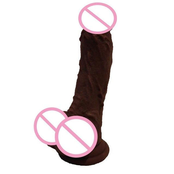 Textured Silicone Suction Cup Dildo With Testicles