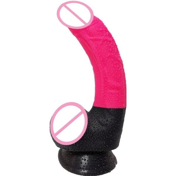 Two-Tone Curved Silicone Large Anal Dildo