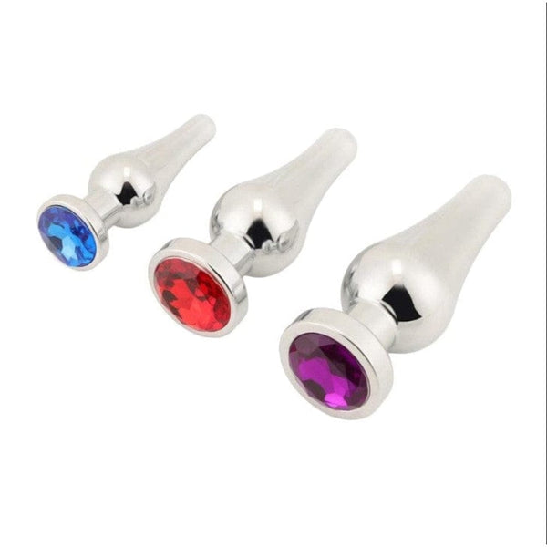 Pear-Shaped Jeweled Butt Plug 3pcs Set