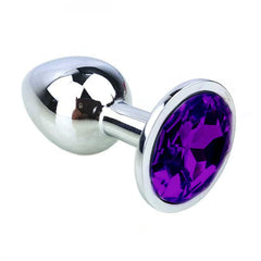 Bejewelled Stainless Steel Butt Plug 2.8 to 3.74 Inches Long