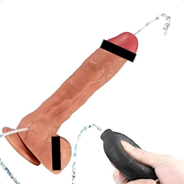 Realistic 9 Inch Squirting Dildo With Suction Cup