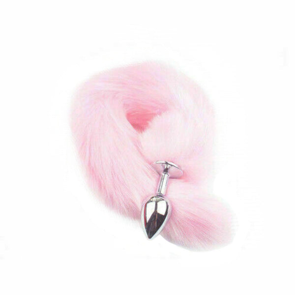 13' Stainless Steel Pink Fox Tail Plug