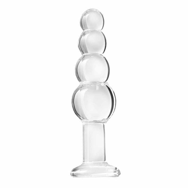 Large Glass Beaded Anal Plug